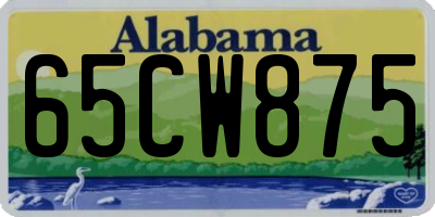 AL license plate 65CW875