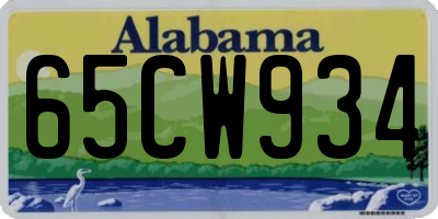 AL license plate 65CW934