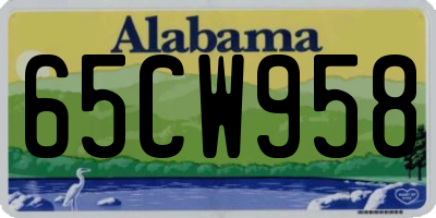 AL license plate 65CW958