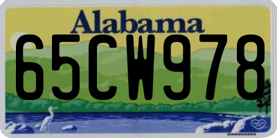 AL license plate 65CW978