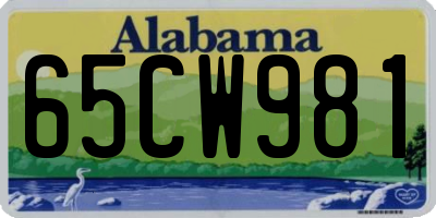 AL license plate 65CW981
