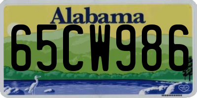 AL license plate 65CW986