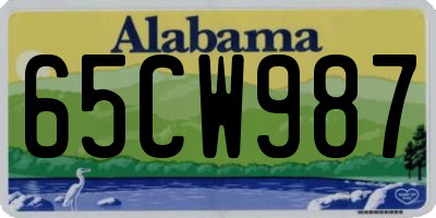 AL license plate 65CW987