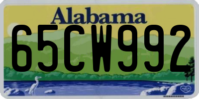 AL license plate 65CW992