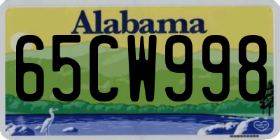 AL license plate 65CW998