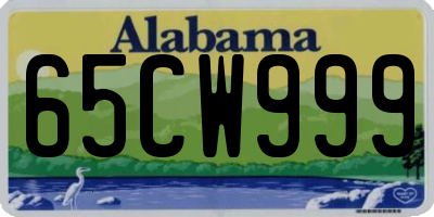 AL license plate 65CW999