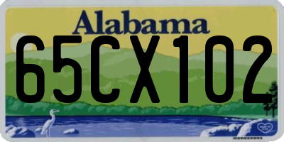 AL license plate 65CX102