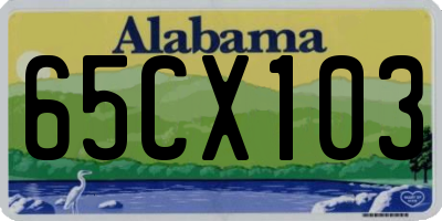 AL license plate 65CX103