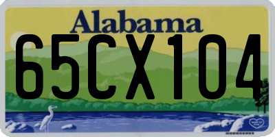AL license plate 65CX104