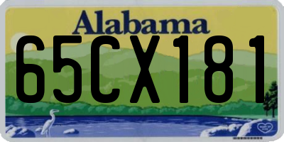 AL license plate 65CX181