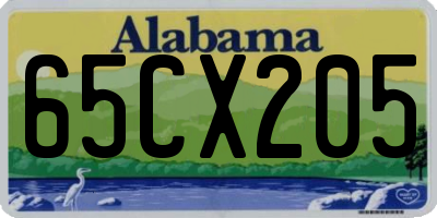 AL license plate 65CX205