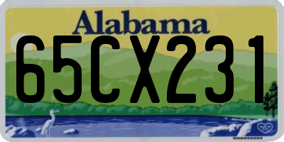 AL license plate 65CX231