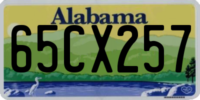 AL license plate 65CX257