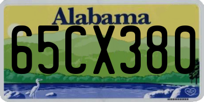 AL license plate 65CX380