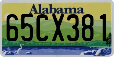AL license plate 65CX381