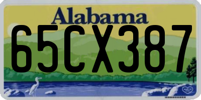 AL license plate 65CX387