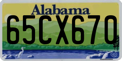 AL license plate 65CX670