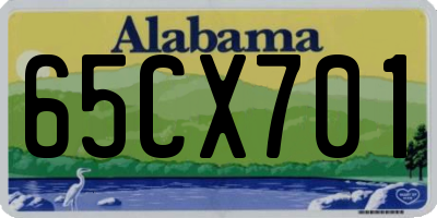AL license plate 65CX701