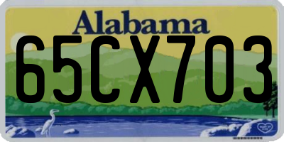 AL license plate 65CX703