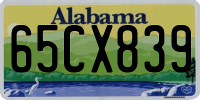 AL license plate 65CX839
