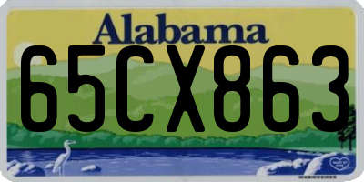 AL license plate 65CX863