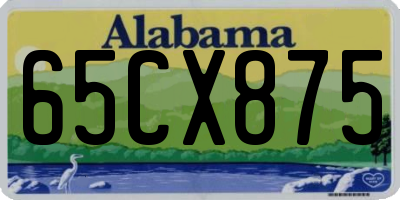 AL license plate 65CX875