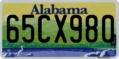 AL license plate 65CX980