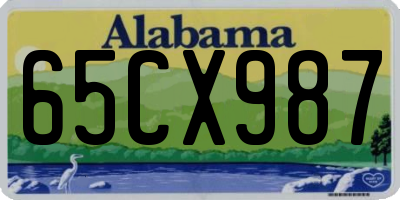 AL license plate 65CX987