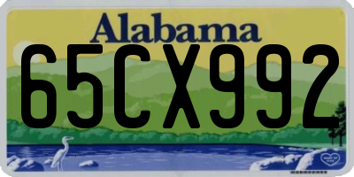 AL license plate 65CX992
