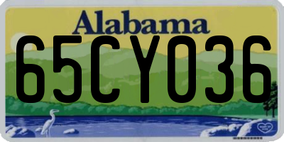AL license plate 65CY036