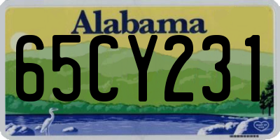 AL license plate 65CY231