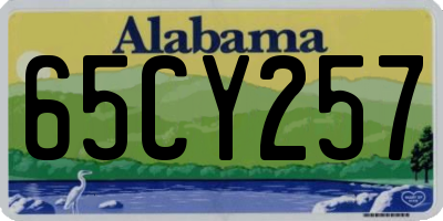 AL license plate 65CY257