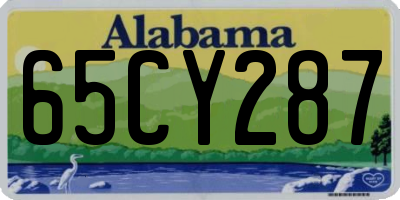 AL license plate 65CY287