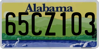 AL license plate 65CZ103