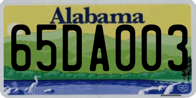 AL license plate 65DA003