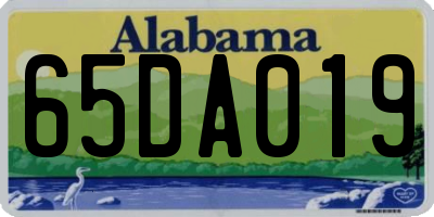 AL license plate 65DA019