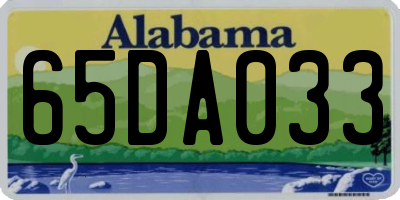 AL license plate 65DA033