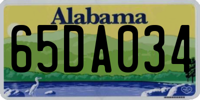 AL license plate 65DA034