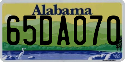 AL license plate 65DA070