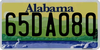 AL license plate 65DA080