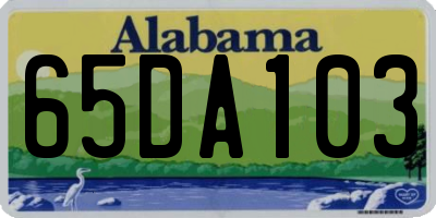 AL license plate 65DA103
