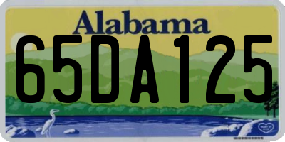 AL license plate 65DA125