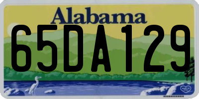AL license plate 65DA129