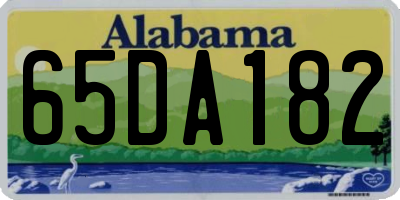 AL license plate 65DA182