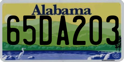 AL license plate 65DA203