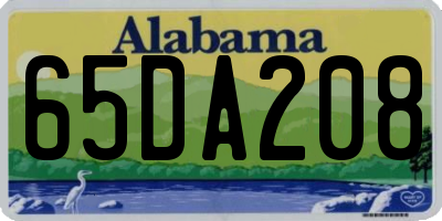 AL license plate 65DA208