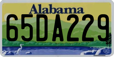 AL license plate 65DA229