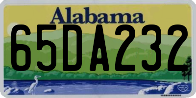 AL license plate 65DA232