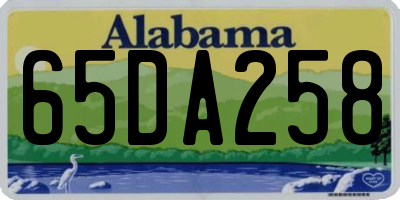 AL license plate 65DA258