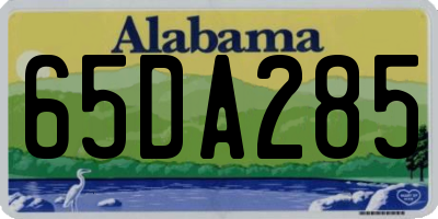AL license plate 65DA285